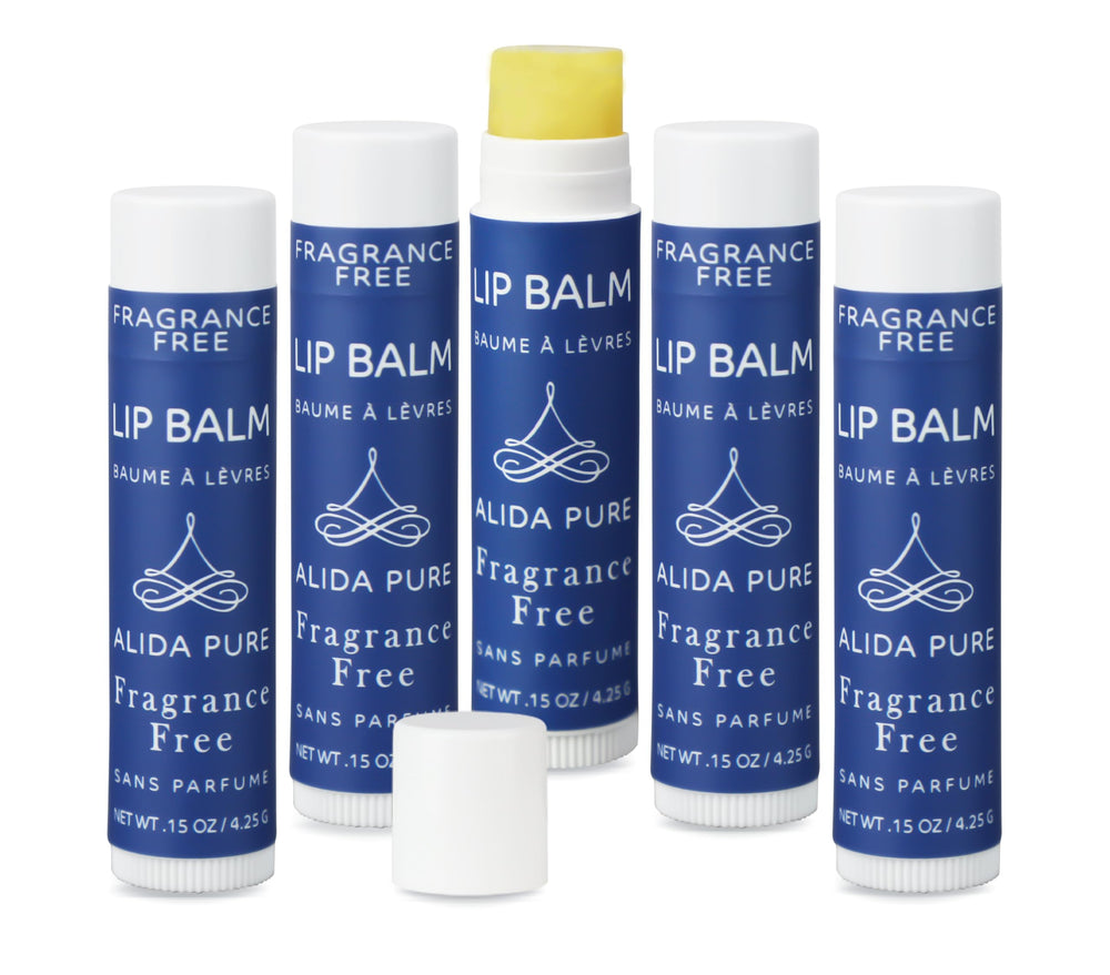 ALIDA PURE balsamo labial sin fragancia en set de 5 tubos para hidratación suave