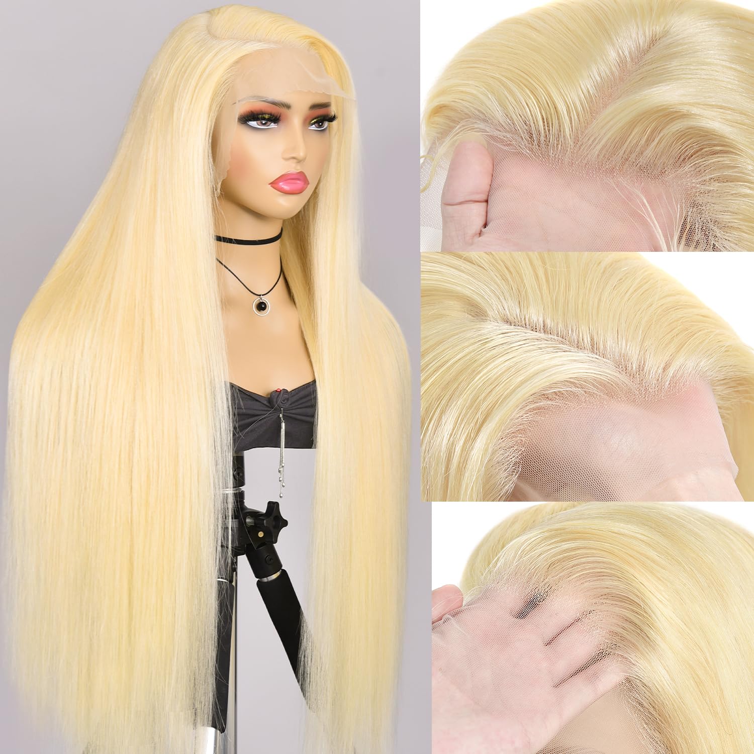 Alididi 13x6 lace front detailing for extended parting space and seamless melt.