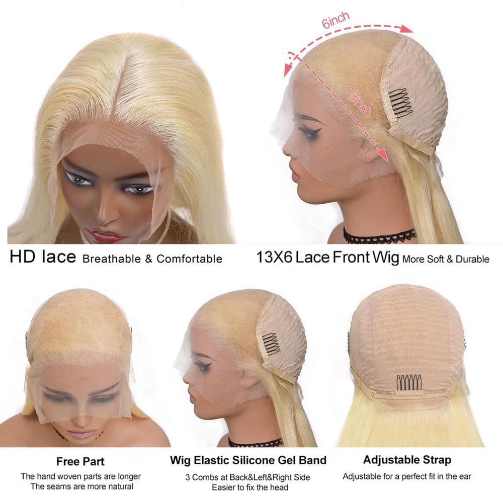 Alididi blonde wig ideal for weddings, events, and party looks.