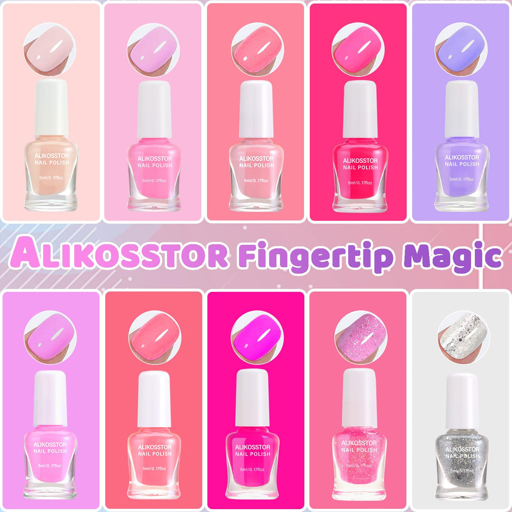 ALIKOSSTOR esmalte infantil rosa de secado rápido, listo para jugar.