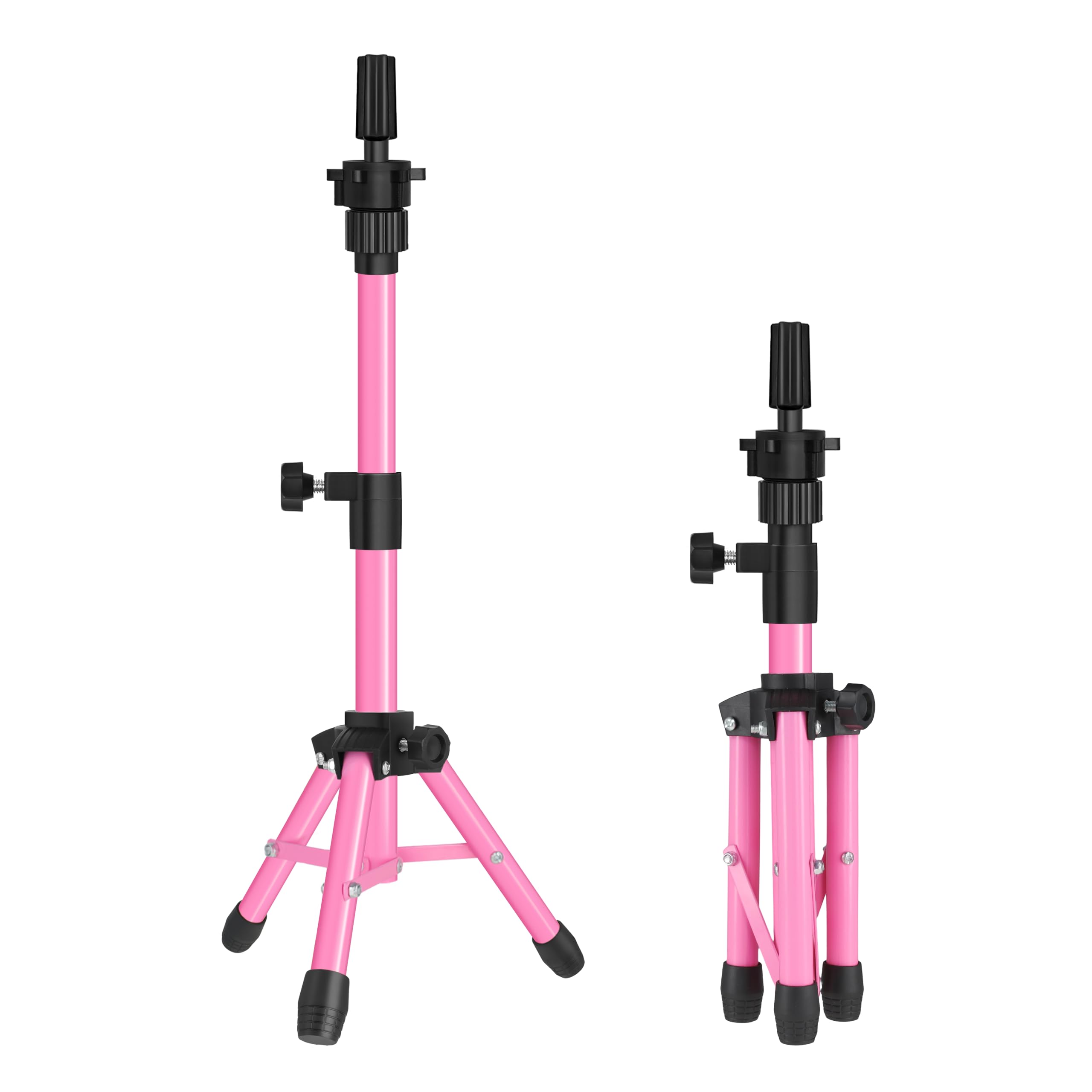 AliLeader 25-inch mannequin head stand pink, stable display for wig practice and training.