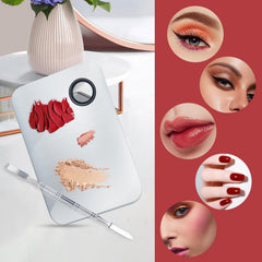 ALIOBC bandeja de maquillaje con espejo para retoques rápidos