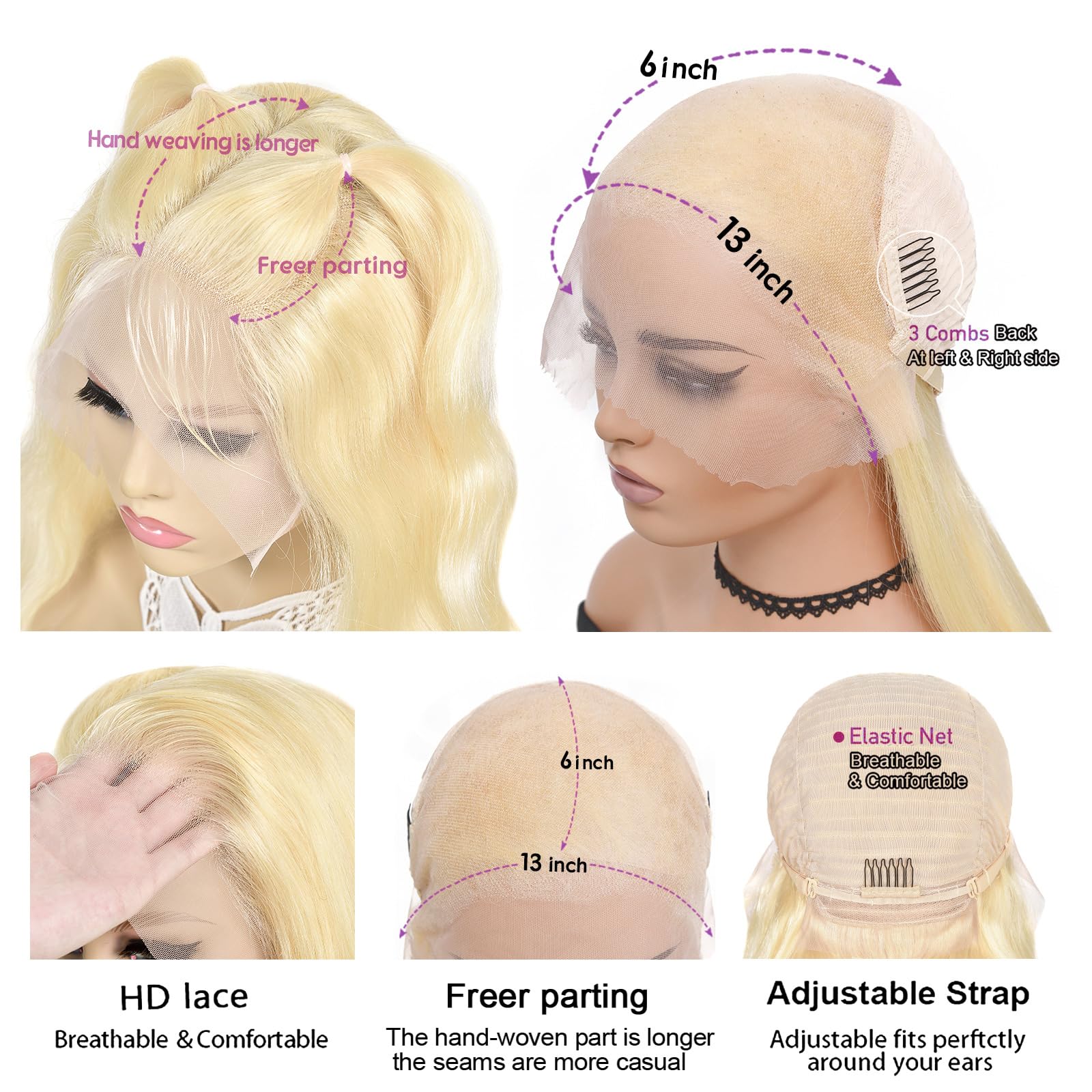 Alipeacock 613 lace-front wig with invisible HD lace for natural look.