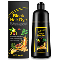 ALIVER Champú Tinte para Cabello Negro – botella de 500ml para coloración suave y uniforme.