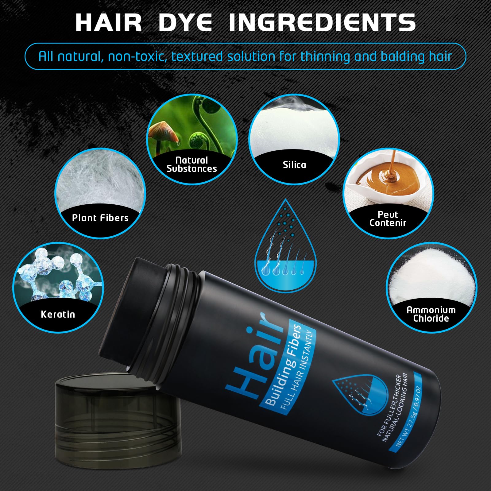ALIVER Fibras capilares cabello más joven y abundante.
