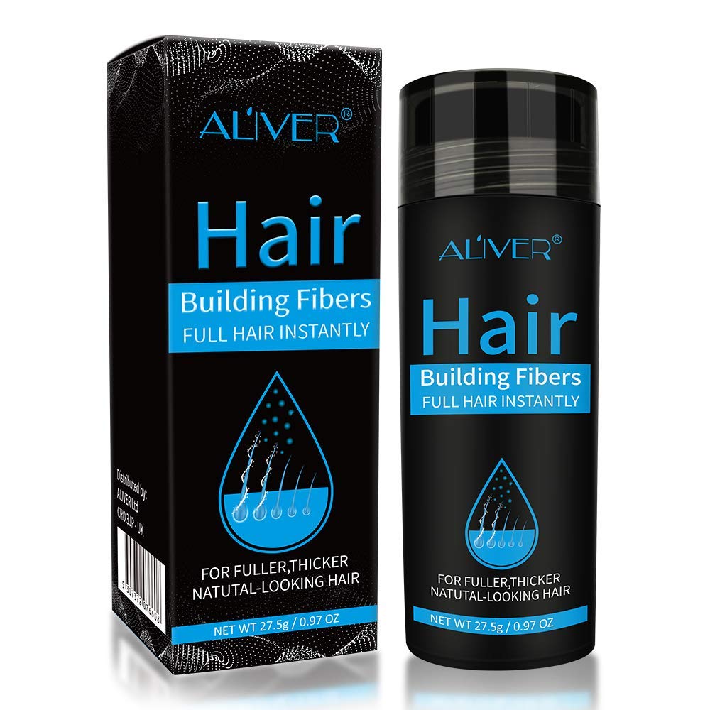 ALIVER fibras capilares densidad inmediata para cabello más grueso y definido.