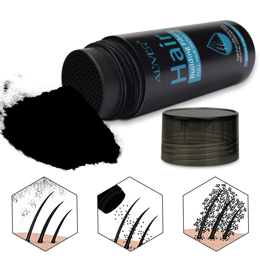 ALIVER fibras capilares tono marrón oscuro para un acabado natural.