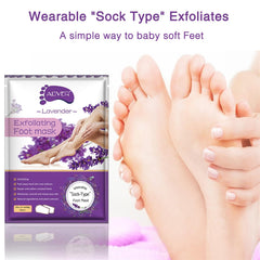 ALIVER Foot Peel Mask being applied to the sole for exfoliation.