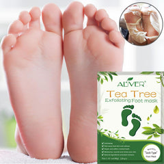 ALIVER mascarilla exfoliante para pies en formato calcetín, uso cómodo en casa.