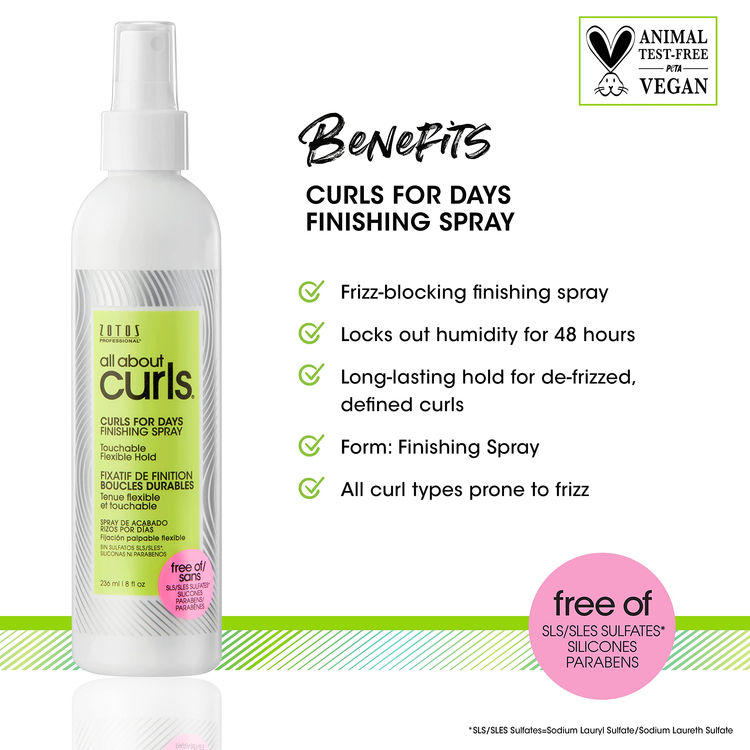 ALL ABOUT CURLS bloquea la humedad y el encrespamiento por 48 horas.