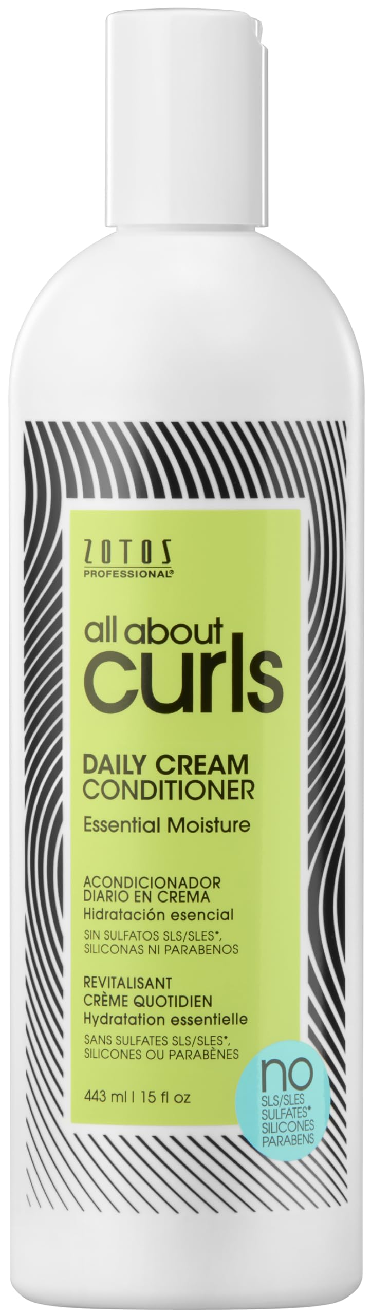 All About Curls crema diaria: botella frontal para hidratación de rizos