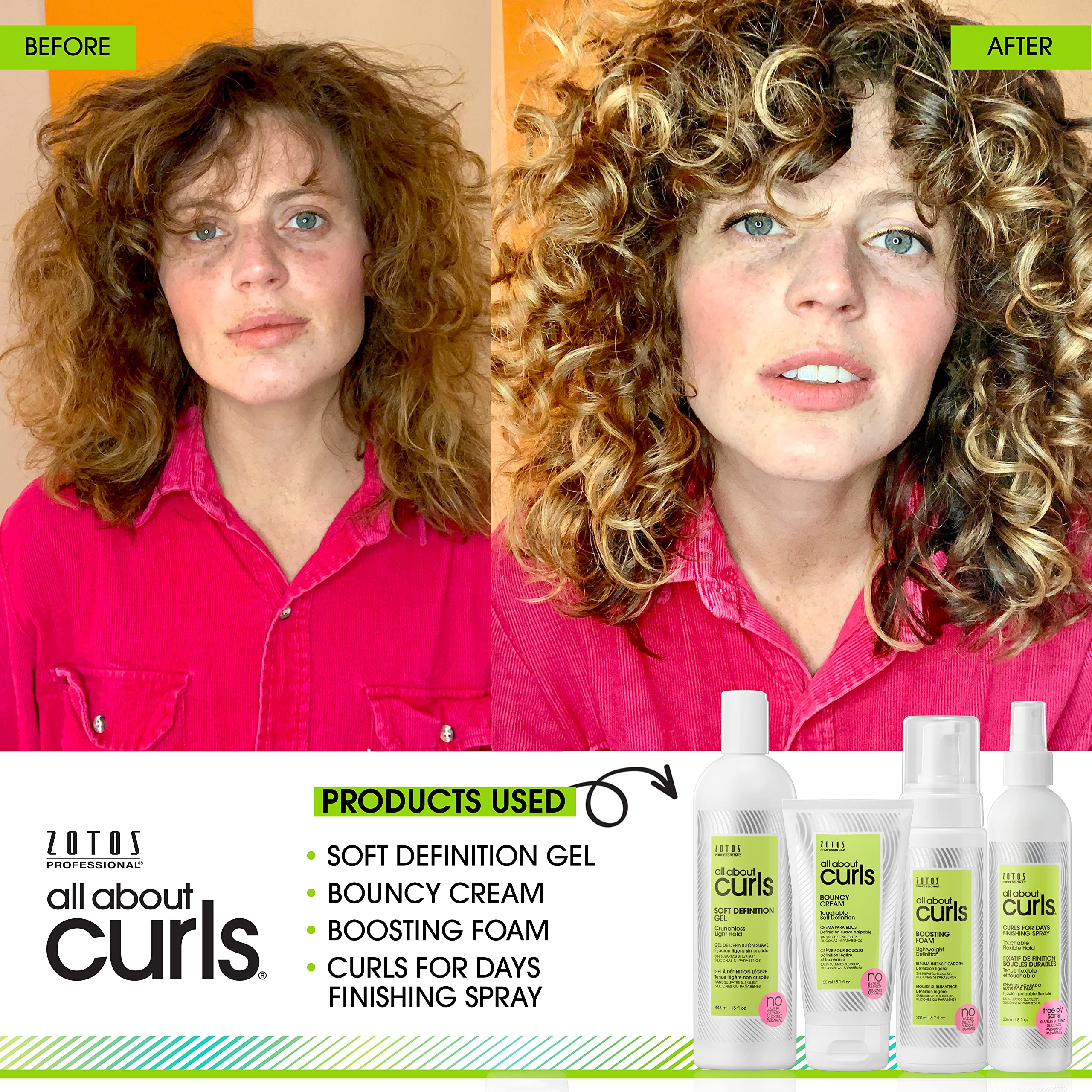 Spray de acabado ALL ABOUT CURLS con textura sedosa para rizos definidos.