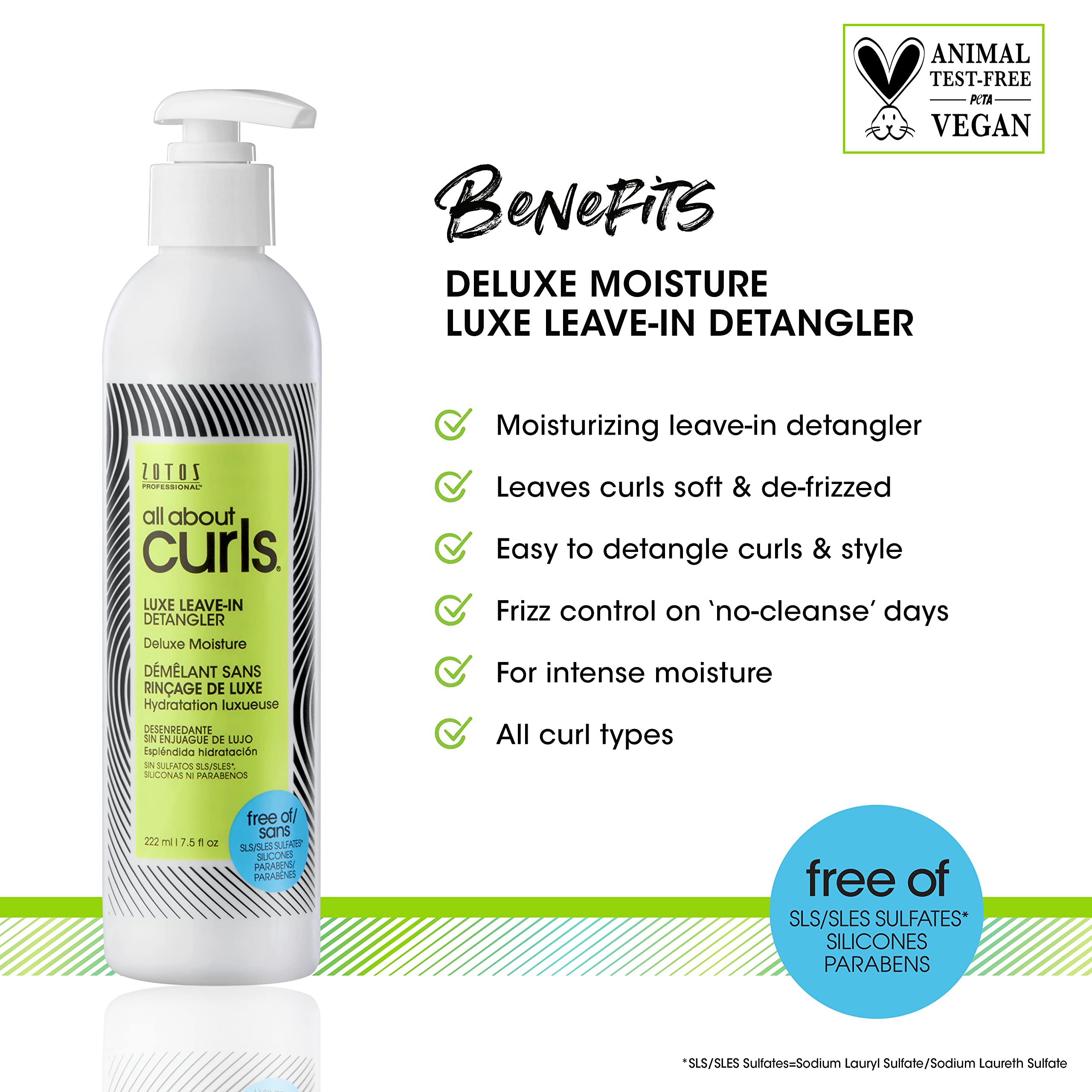 ALL ABOUT CURLS Luxe Desenredante sin enjuague, textura cremosa para rizos definidos.