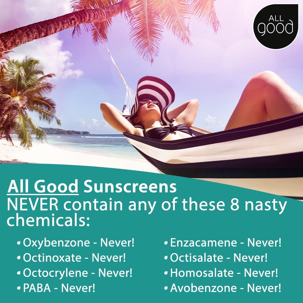 All Good Sport Sunscreen Spray clear application on skin for seamless coverage.