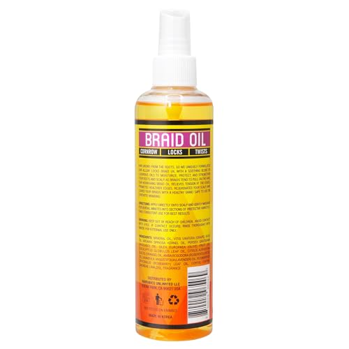 AllDay Locks aceite en atomizador para rociar sobre trenzas y distribuir uniformemente.