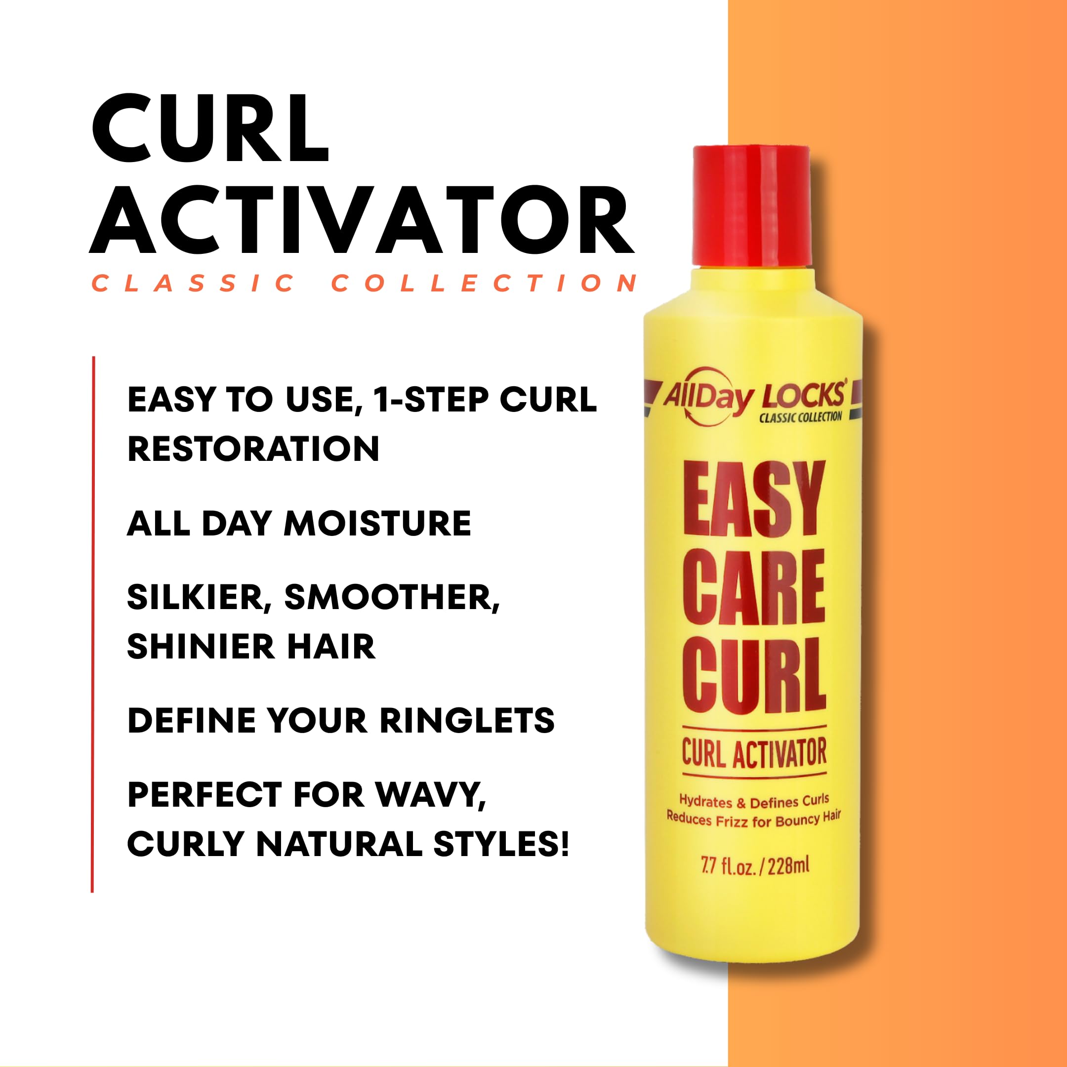 AllDay Locks Aplicación Fácil para Rizos Húmedos: definición ligera y humedad duradera.