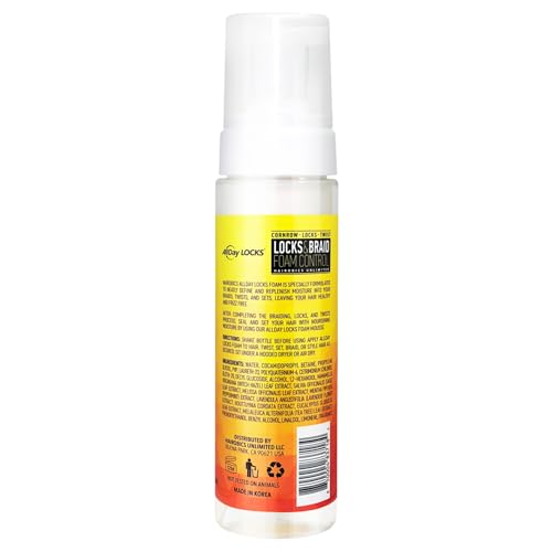AllDay Locks Braid Foam aplicación con dedos para control suave del peinado.