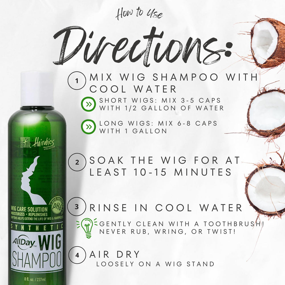 AllDay Locks champú para pelucas: cabello sintético coloreado protegido durante lavado
