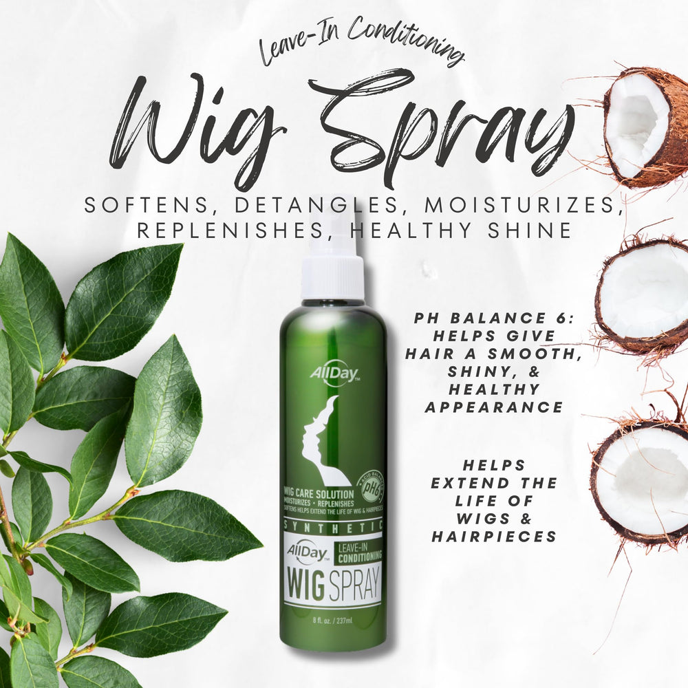 AllDay Locks easy-styling spray shown with handheld nozzle for smooth tangles.