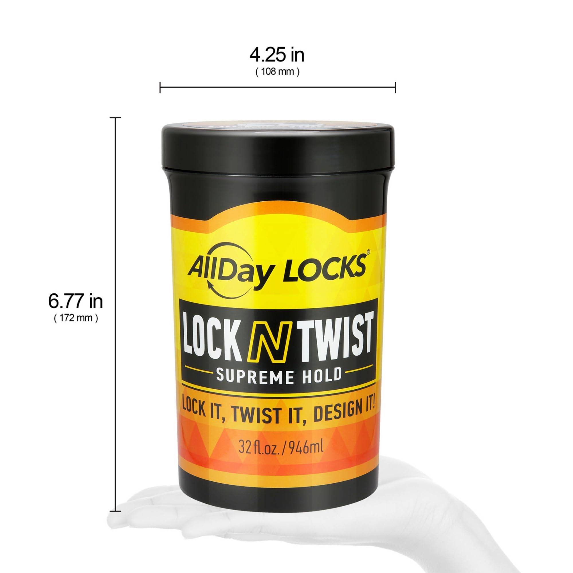 AllDay Locks easy-twist application helps distribute product evenly at the base of each section.
