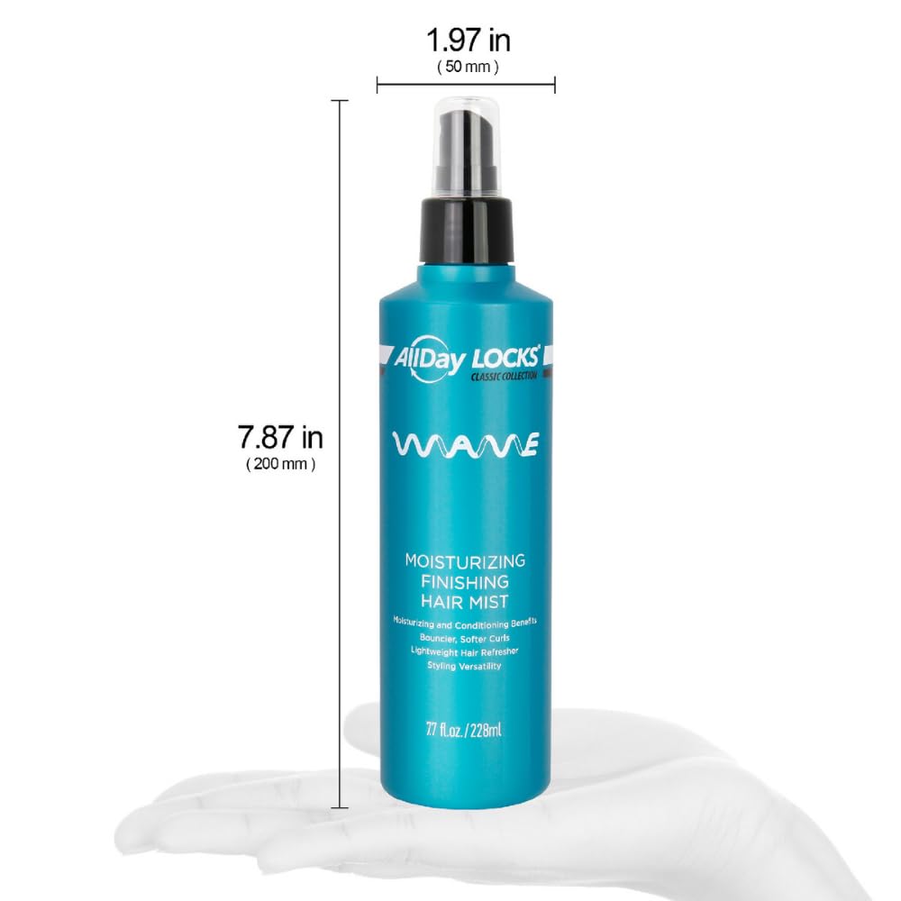 AllDay Locks mist acondicionante con aceite de ricino y glicerina para cabello suave.