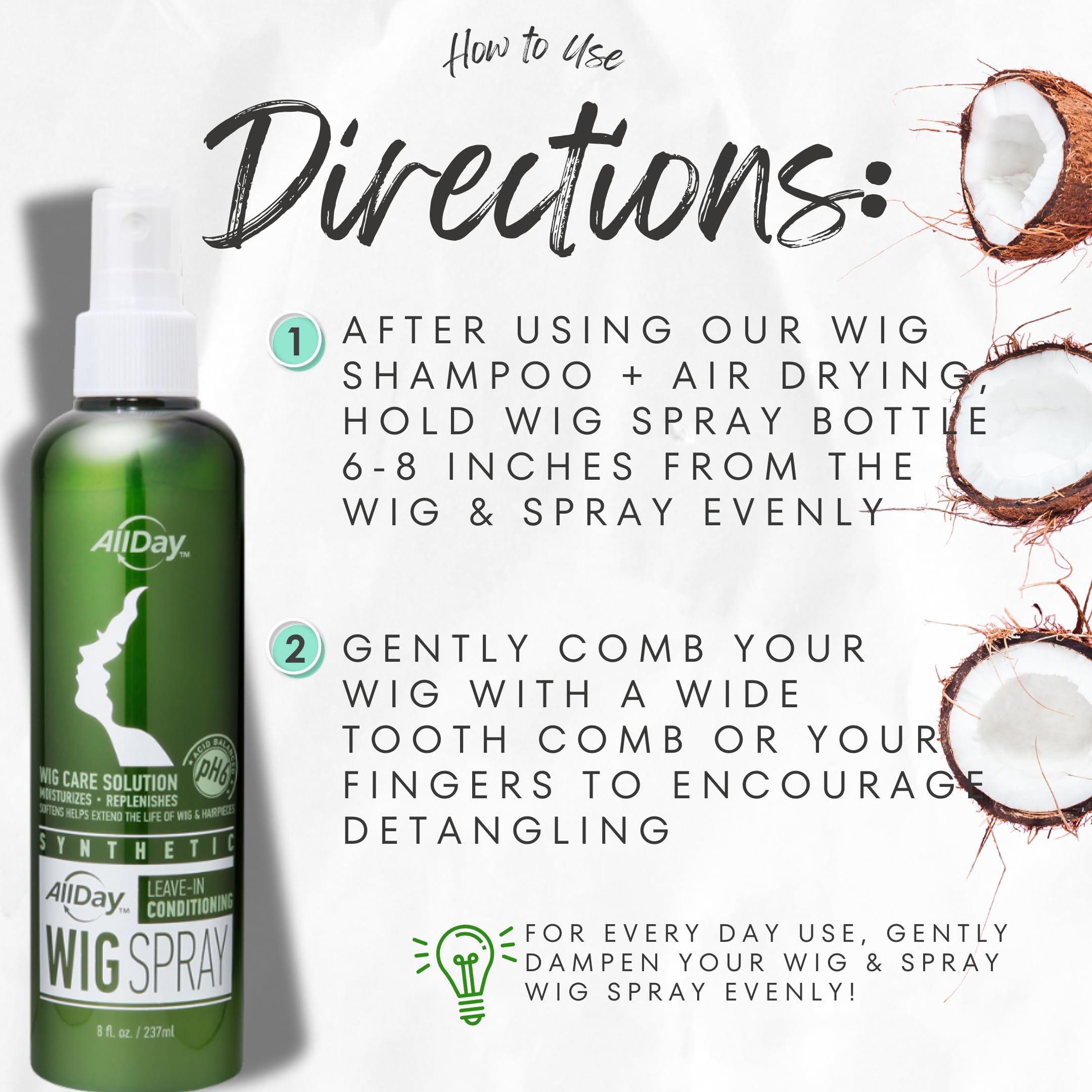 AllDay Locks quick-dry formula dries without residue on synthetic hair.