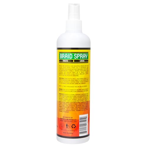 AllDay Locks Braid Spray aplicación uniforme en trenzas para refrescar.