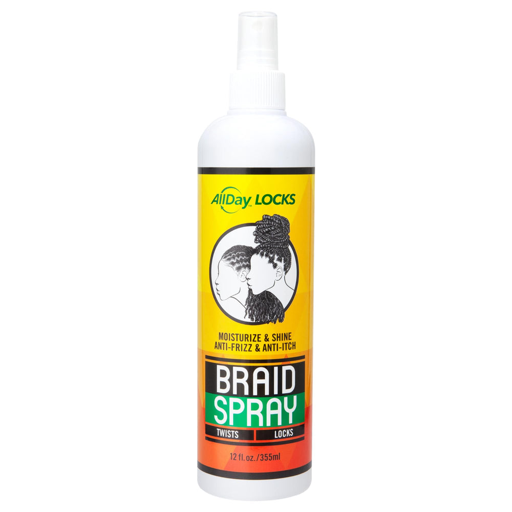 AllDay Locks Spray de trenzas, botella de 12 oz para hidratación.