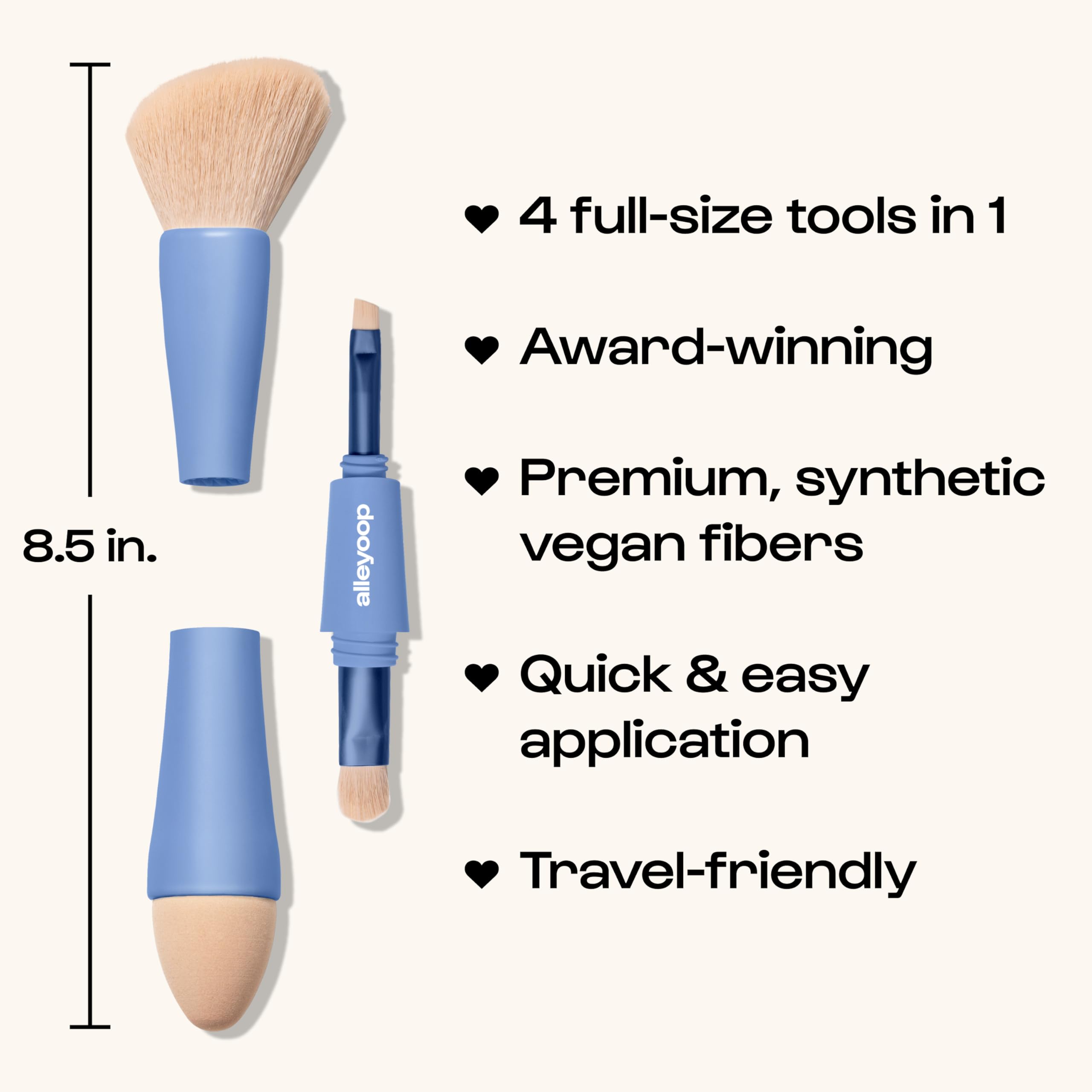 ALLEYOOP eyeshadow brush detail demonstrates precise color payoff and seamless blending.