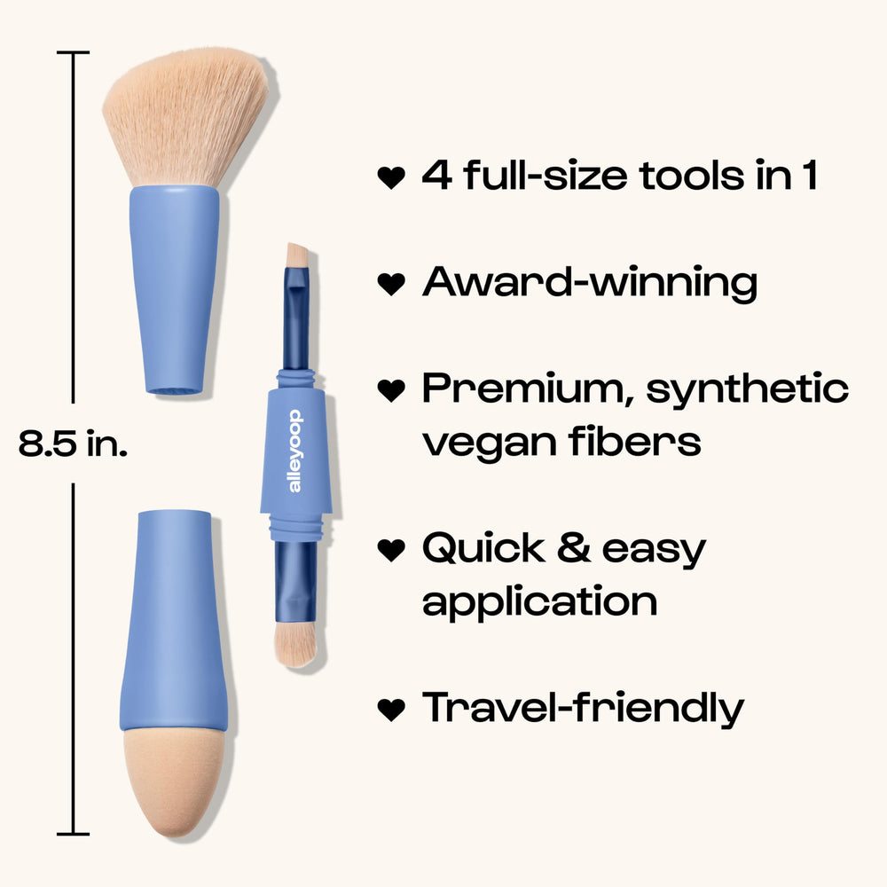 ALLEYOOP eyeshadow brush detail demonstrates precise color payoff and seamless blending.