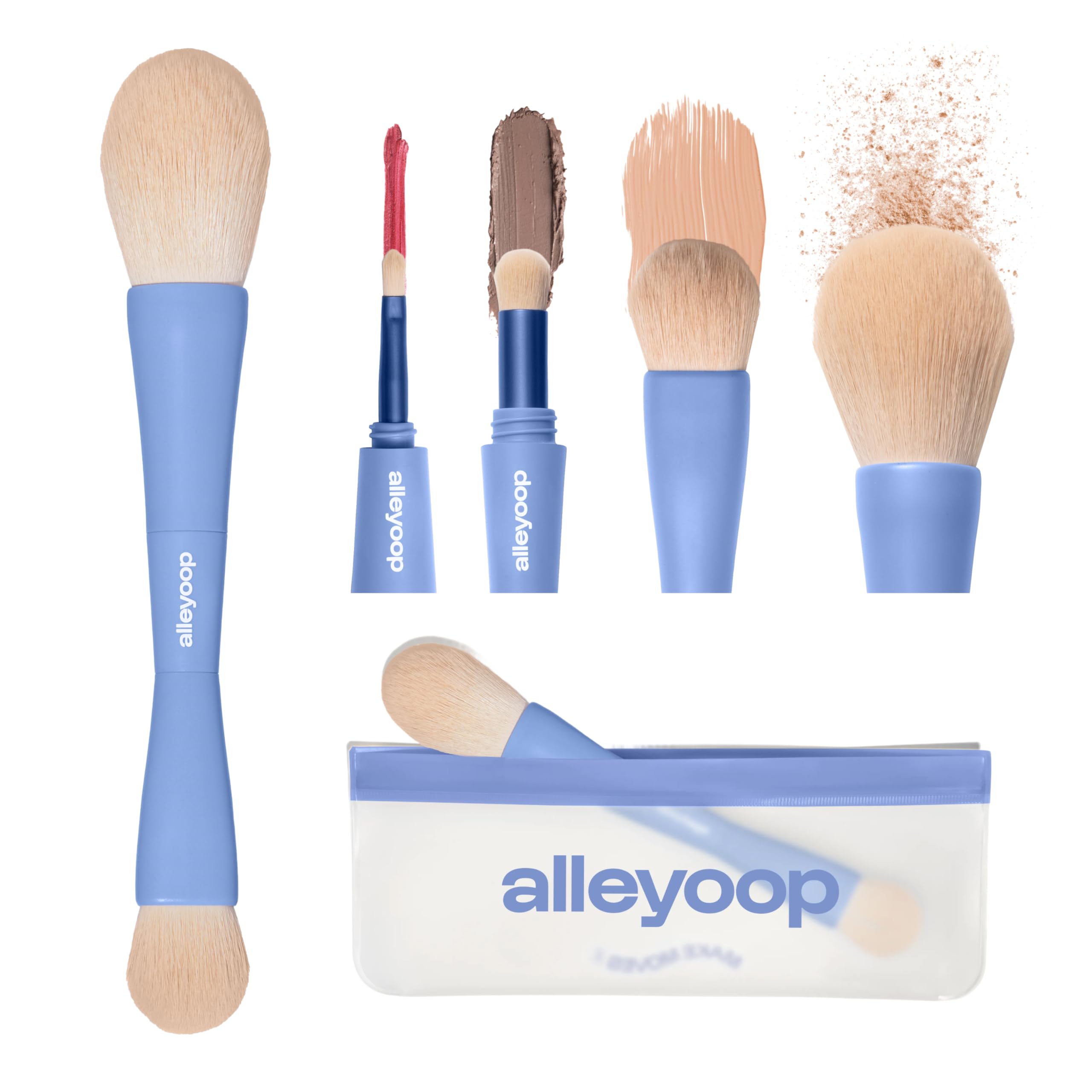 ALLEYOOP Overachiever powder brush for flawless powder application on the go.