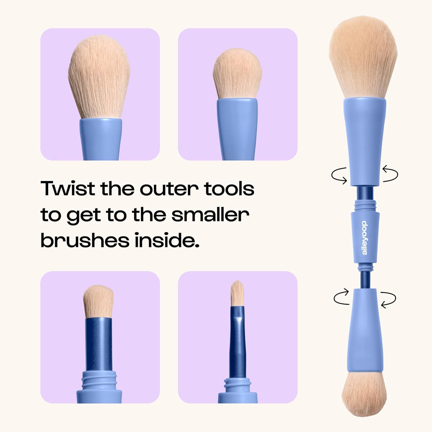 ALLEYOOP Overachiever precision brush for precise definition while traveling.