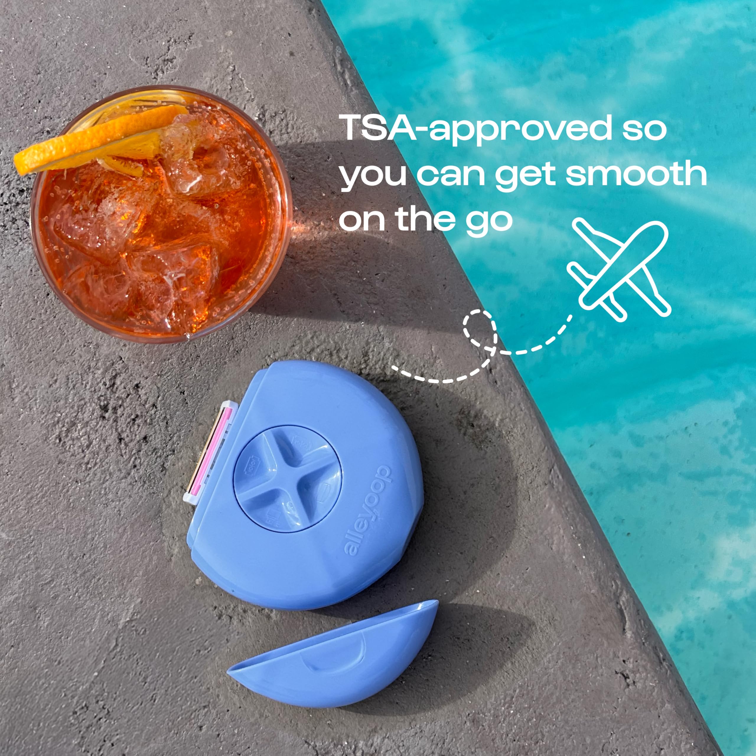 ALLEYOOP portable case helps organize the razor kit in a purse or bag