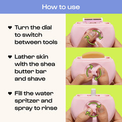 ALLEYOOP refillable spray bottle for refreshing mist during grooming