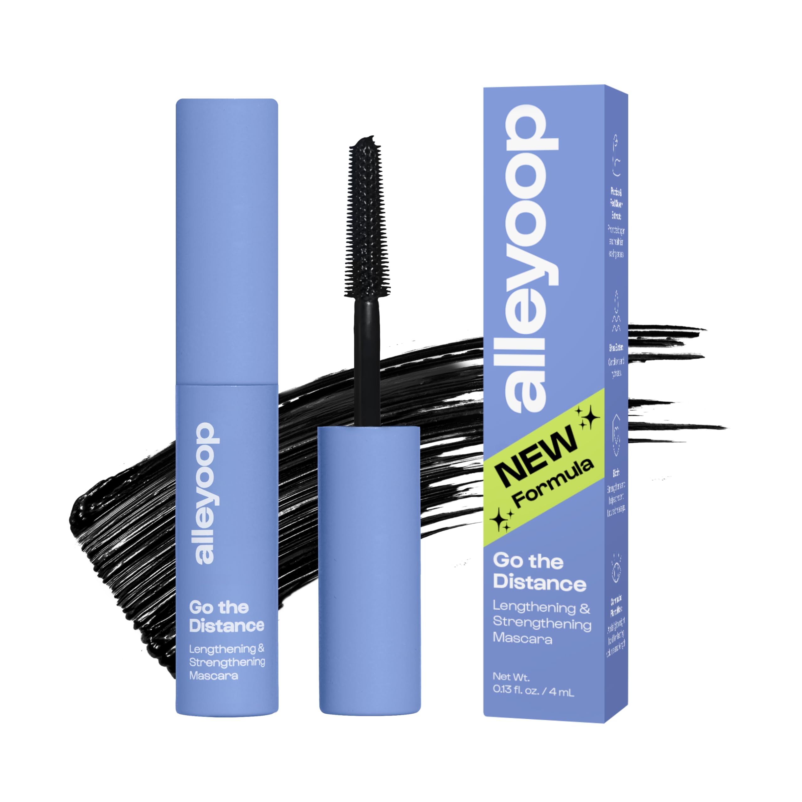 ALLEYOOP Tubing Mascara envase frontal, formato mini para retoques diarios