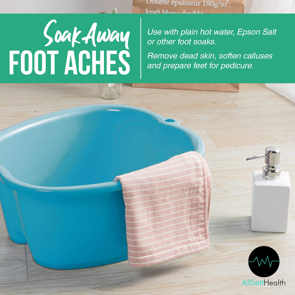 AllSett Health foot basin for pre-pedicure, blue, convenient soak