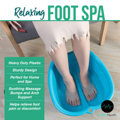 AllSett Health foot basin with raised dots detail, blue, enhanced massage