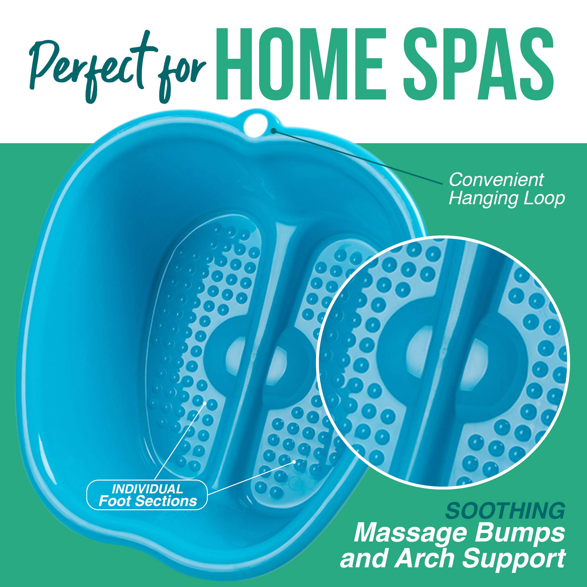 AllSett Health foot basin filled with water, blue, deep foot immersion