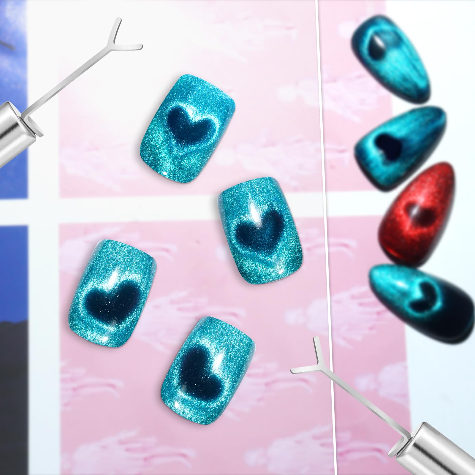 Allstarry Heart Cat Eye Magnet compatible with a range of cat eye gels for versatility.