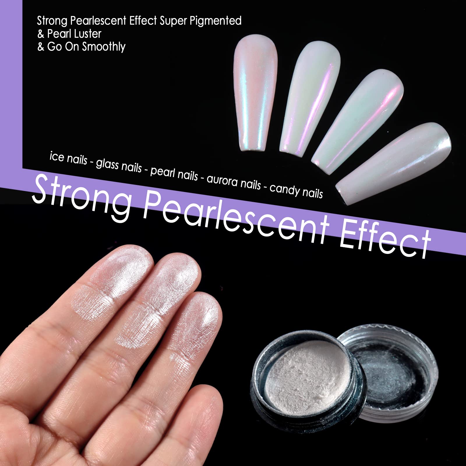 Allstarry chrome powder starlight sheen swatches showcase color shift
