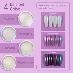 Allstarry chrome powder water ripple swatches for dynamic nail art