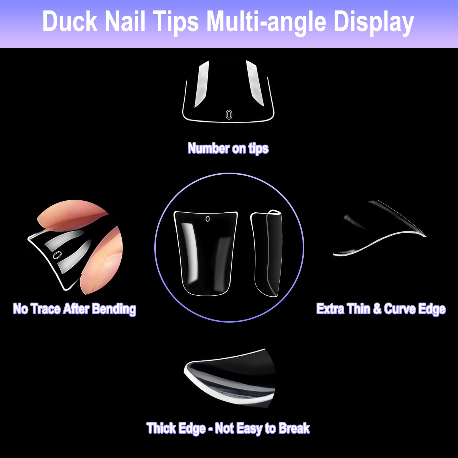 Allstarry Duck Nail Tips favorece adherencia suave para uso diario y bricolaje en casa.