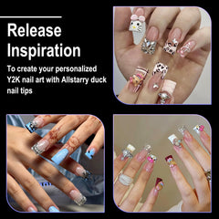 Allstarry Duck Nail Tips de 22 mm brinda longitud instantánea para un look inmediato.