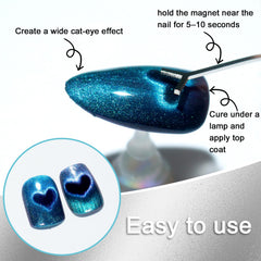 Allstarry Heart Cat Eye Magnet demonstrates flexible Y-guide control on nails.