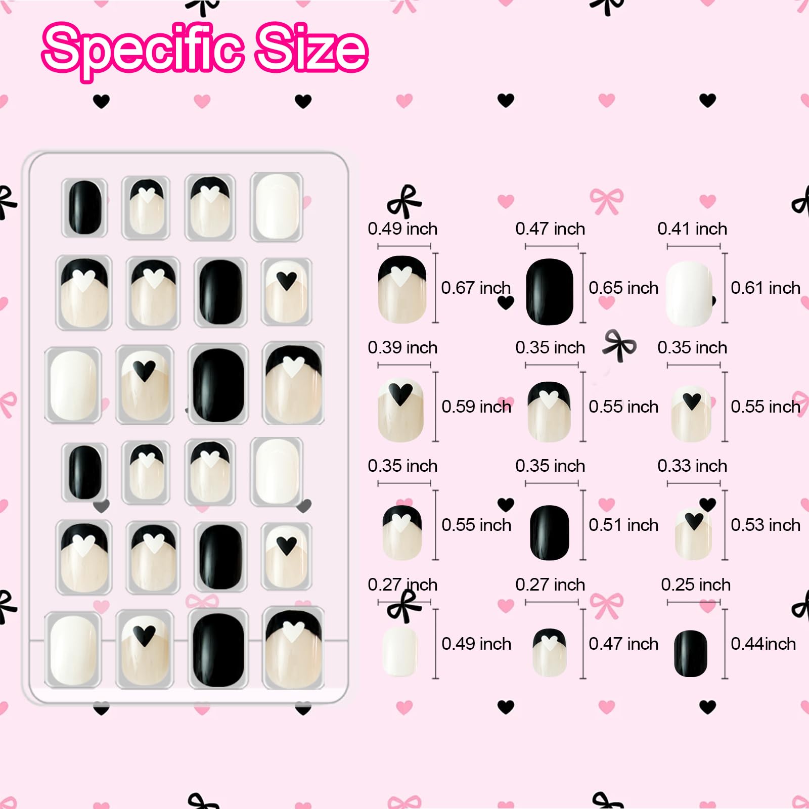 Allstarry uñas falsas niñas diferentes tallas: ajuste cómodo para cada dedo.