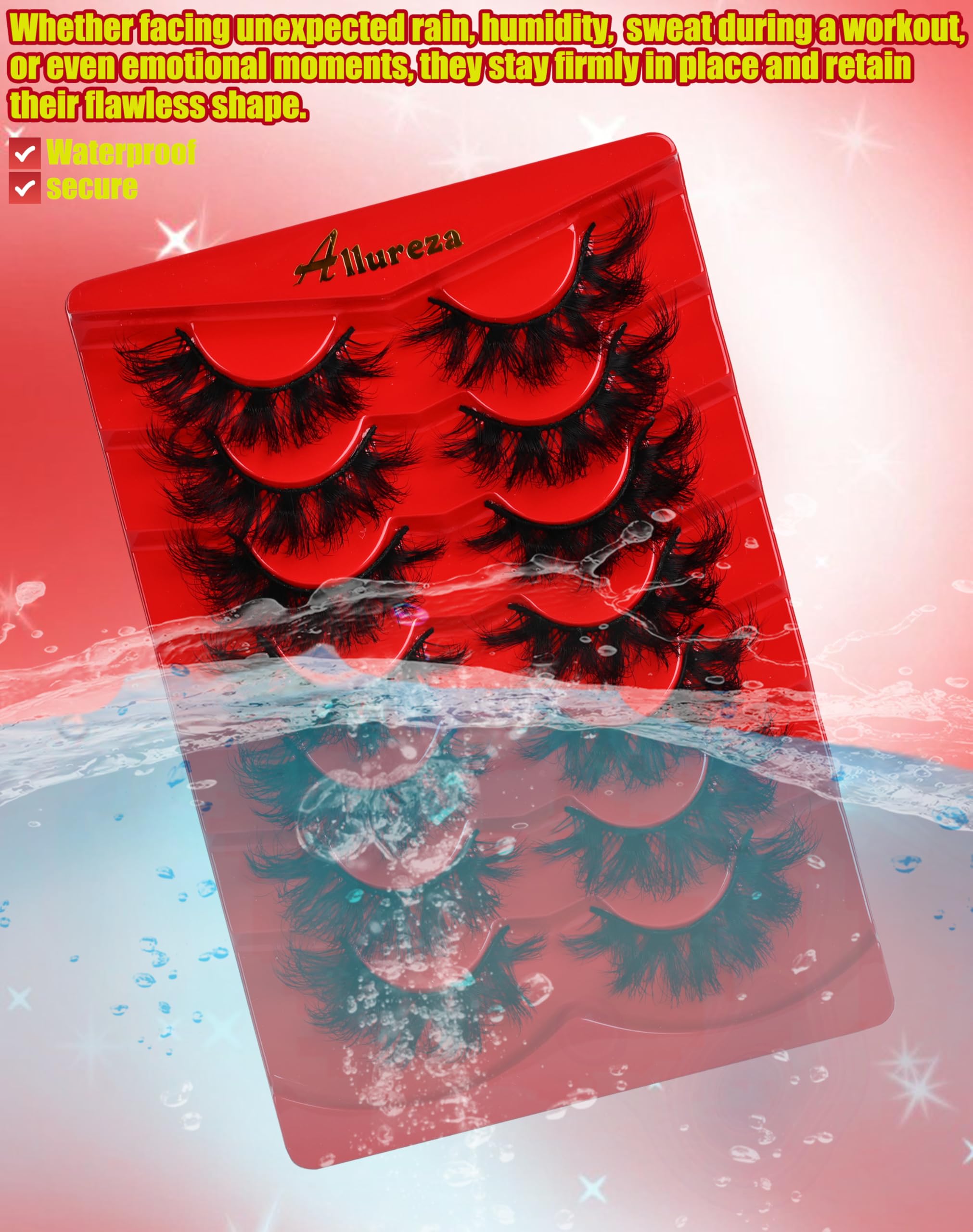 Allureza natural-density lashes with 3D fluff for versatile looks.