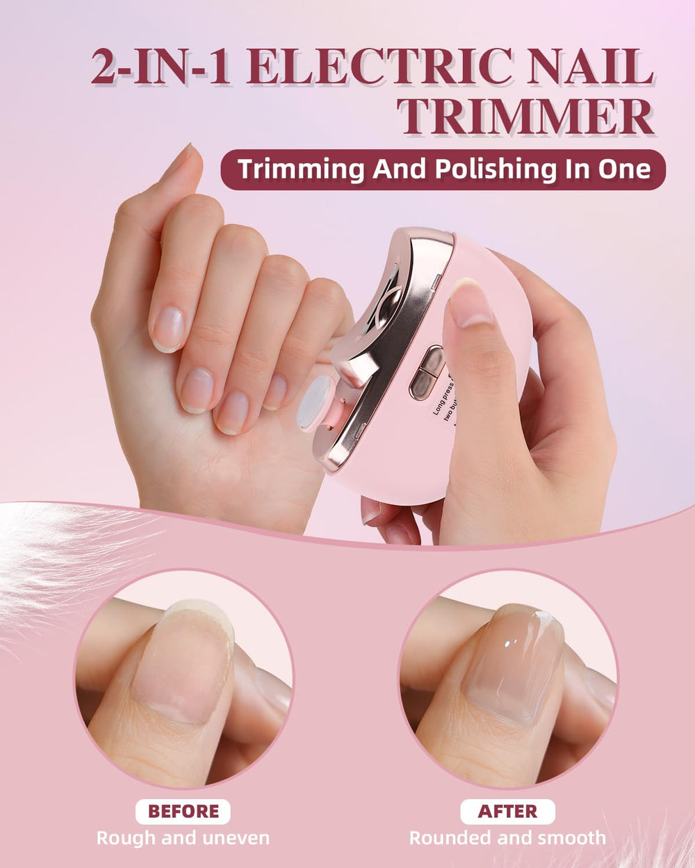 Allyplay 2-in-1 nail clipper-polisher for safe baby and adult care.