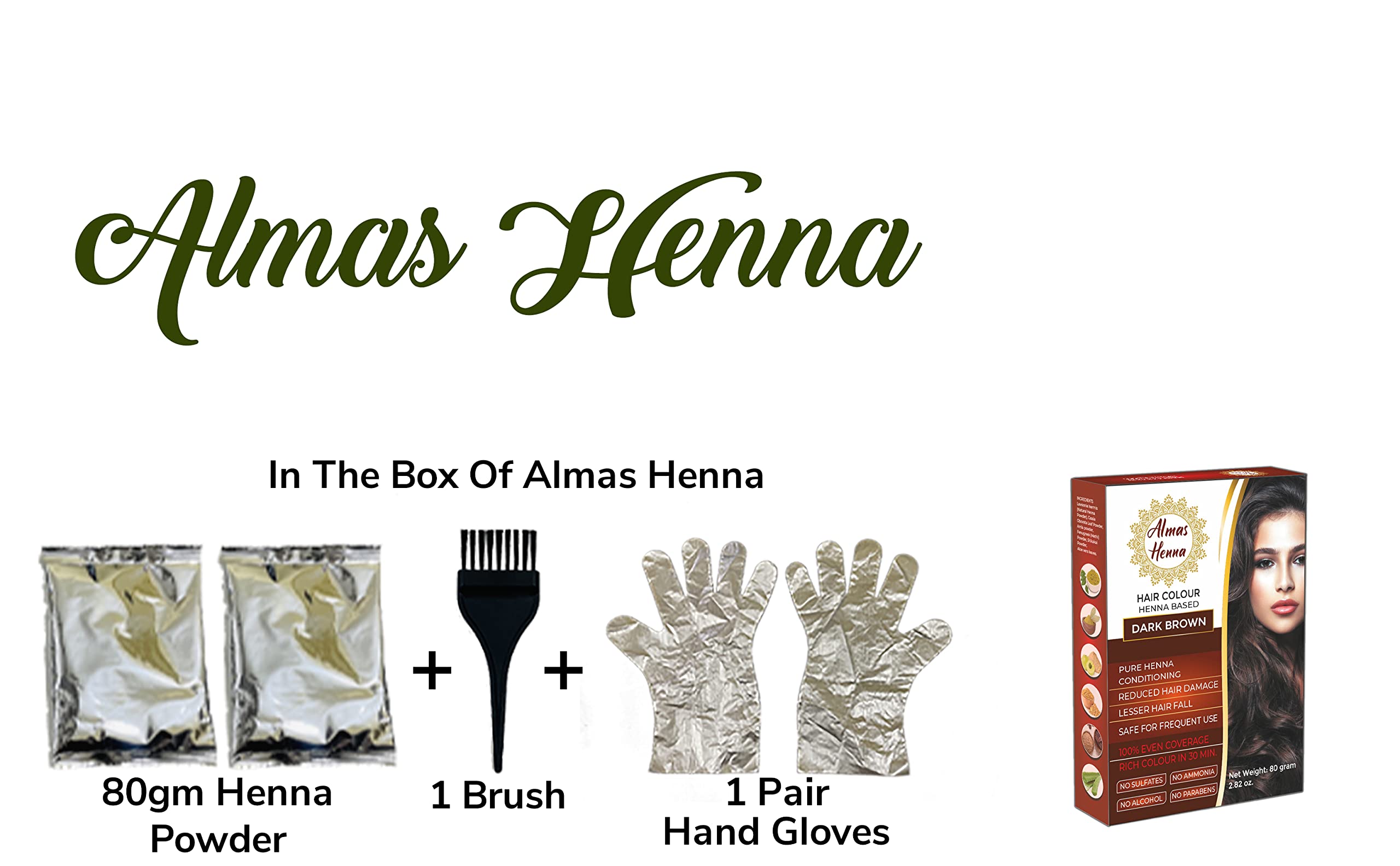 Application brush with Almas Henna demonstrating even color application