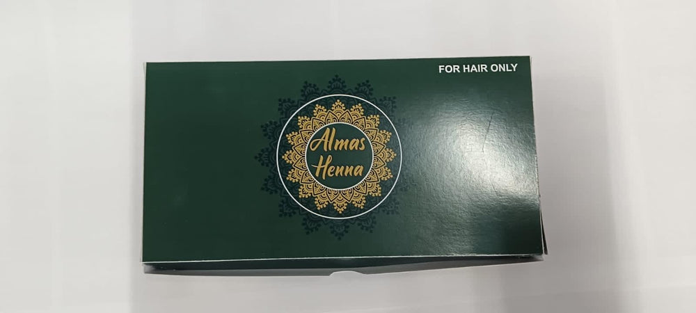 ALMAS Henna cones note color development 24-48 hour darkening.