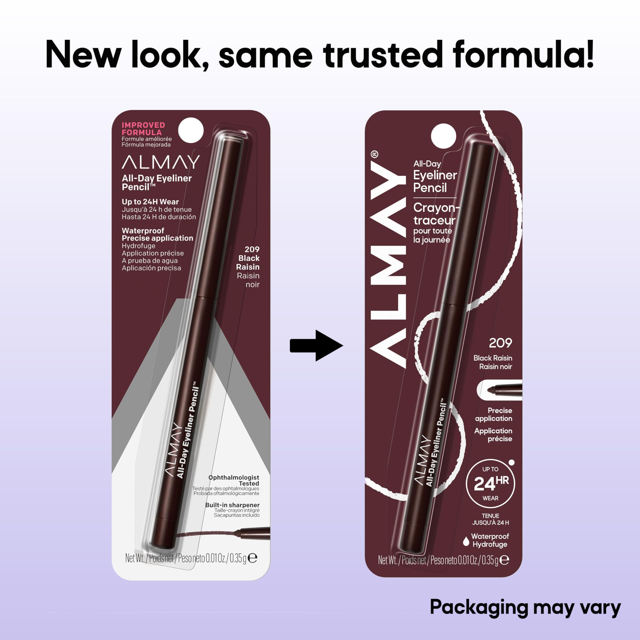 Almay All-Day Eyeliner Pencil built-in sharpener maintains precise points